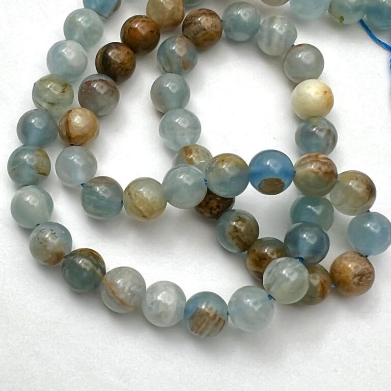 Blue Calcite Smooth Round Approx 6mm Beads Approx 38cm Strand