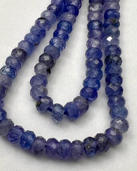 Tanzanite Faceted Rondelles Approx 2 x 4mm Approx 38cm Strand