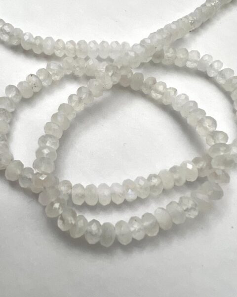 Moonstone Faceted Rondelles Approx 2 x 4mm Approx 38cm Strand