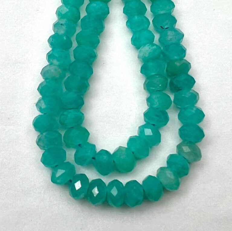 Amazonite Faceted Rondelles Approx 3 x 5mm Approx 38cm Strand