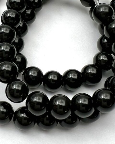 Black Obsidian Smooth Round Approx 6mm Beads Approx 38cm Strand