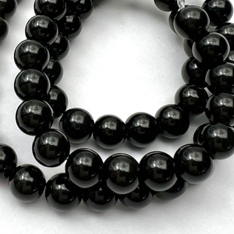 Black Obsidian Smooth Round Approx 6mm Beads Approx 38cm Strand