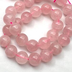 10mm Rose Quartz Beads - Smooth Round Gemstone Strand (38cm)