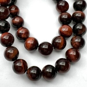 8mm Red Tigers Eye Beads - Smooth Round Gemstone Strand (38cm)