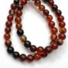 Black & Red Stripe Agate Smooth Round Approx 6mm Beads Approx 38cm Strand
