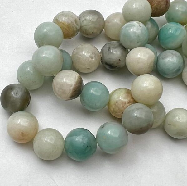 Mixed Amazonite Smooth Round Approx 10mm Beads Approx 38cm Strand