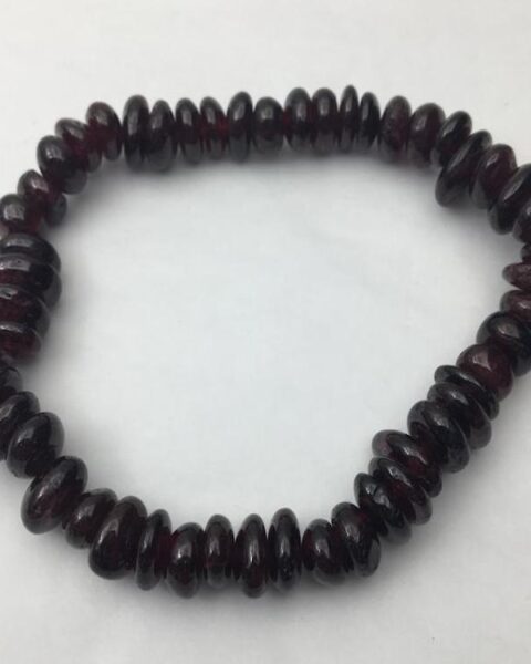 Garnet Rondelle Stretchy Bracelet