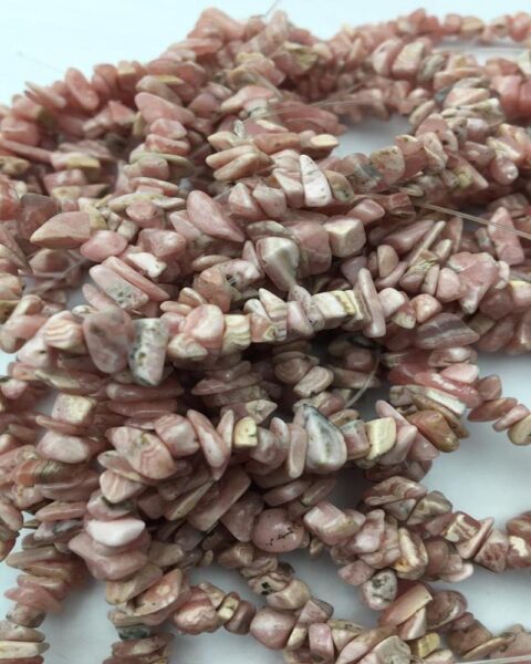 Rhodochrosite Chip Beads Approx 5-10mm Approx 40cm Strand 3pcs