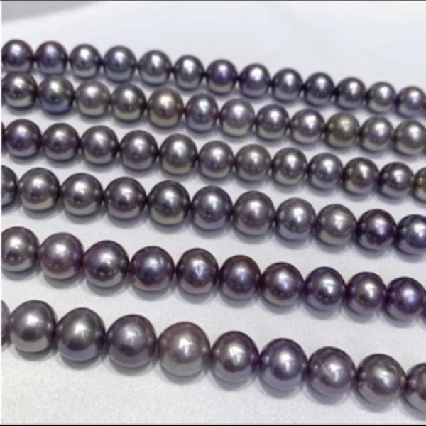 Freshwater Cultured Metallic Purple Edison Style Near Round Pearls Approx 9mm 3pc pack