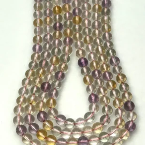 6mm Multi Quartz Beads - Smooth Round Gemstone Strand (38cm)