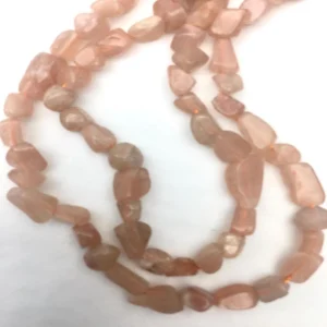 6 - 7mm Peach Moonstone Beads - Nugget  Gemstone Strand (38cm)