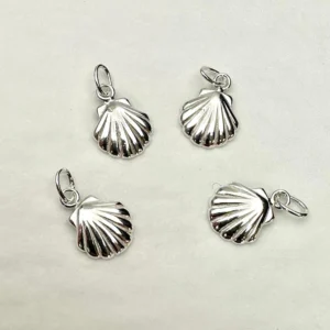 Sterling Silver Shell Connector Approx 9 x 14mm 4 Piece Pack