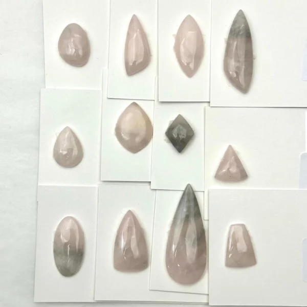 Luna Rose Quartz Mixed Shape Cabochon Approx 20 - 40mm 1pc - Image 2