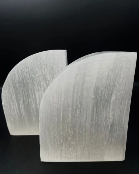 White Selenite Bookends Approx 20 x 6 x 6cm