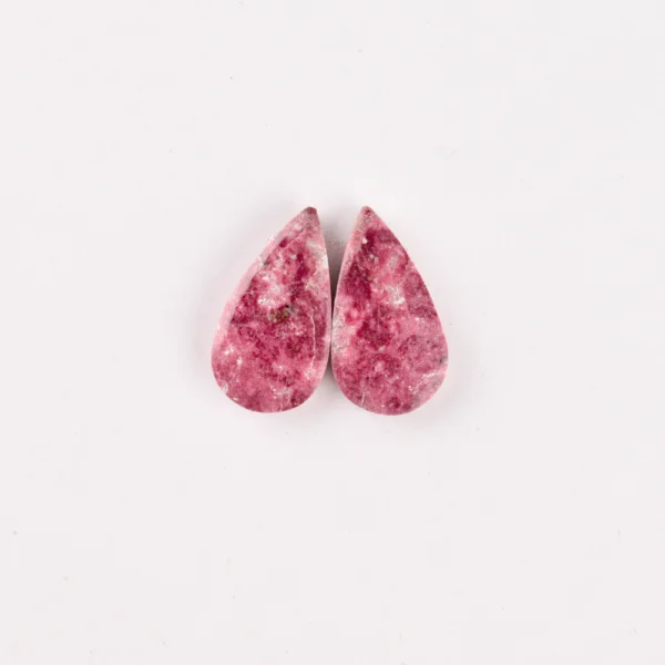 Thulite Mixed Shape Cabochon Pair Approx 15-25mm