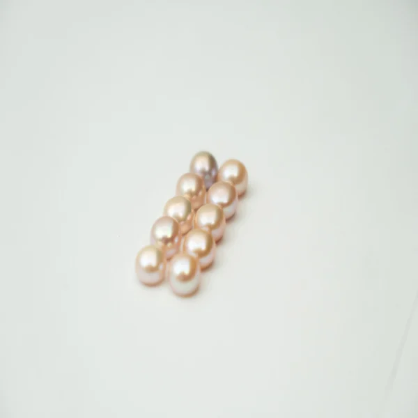 Freshwater Cultured Pink Button Pearl Approx 7.5 - 8mm Half Drilled 5 Pairs