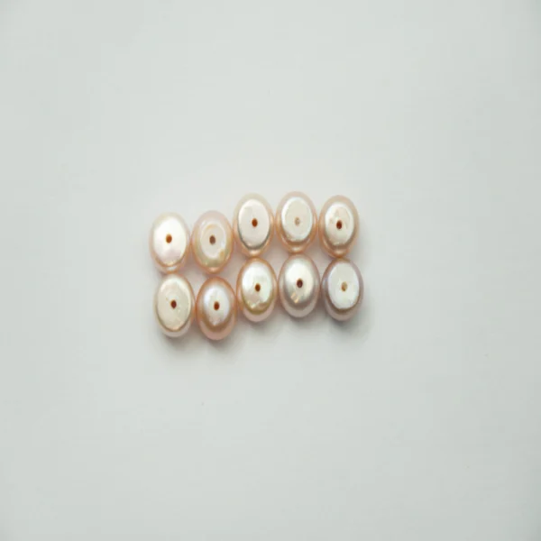 Freshwater Cultured Pink Button Pearl Approx 7.5 - 8mm Half Drilled 5 Pairs - Image 2