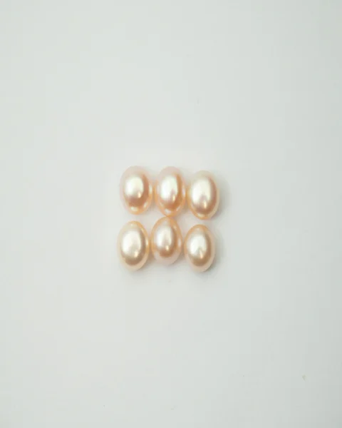 Freshwater Cultured Pink Button Pearl Approx 8 - 8.5mm Half Drilled 3 Pairs