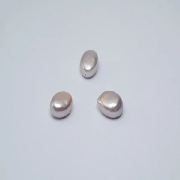 Freshwater Cultured Pastel Metallic Mixed Coloured Organic Oval Pearl Approx 15 x 10mm Half Drilled 1pc - Image 2