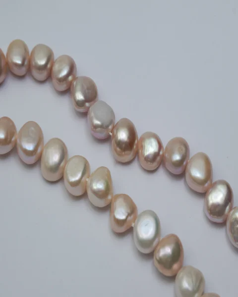 Freshwater Cultured Peach Nugget Pearls Approx 6mm 36cm String