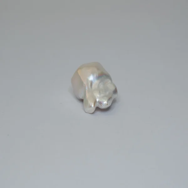 Freshwater Cultured Pearl White Metallic Geometric Baroque Pearl Approx 20 - 30mm Half Drilled 1pc - Image 4