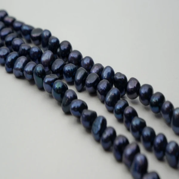 Freshwater Cultured Blue (dyed) Nugget Pearls Approx 7mm 36cm String - Image 3