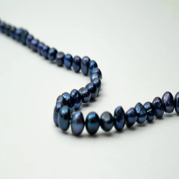 Freshwater Cultured Blue (dyed) Nugget Pearls Approx 7mm 36cm String - Image 2