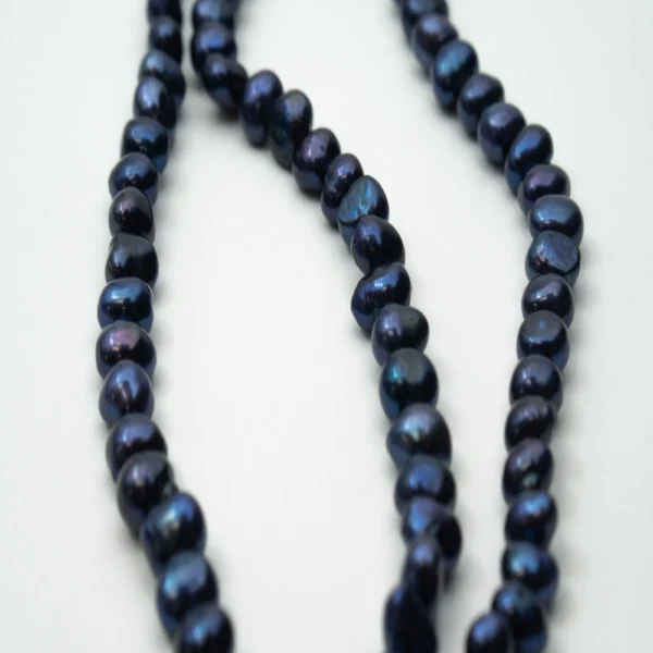 Freshwater Cultured Blue (dyed) Nugget Pearls Approx 7mm 36cm String - Image 4