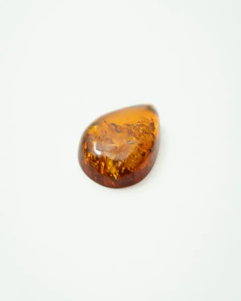 Baltic Amber Cognac Pear Shape Cabochon Approx 30 x 25mm