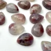 Plum Blossom Tourmaline Pear Shape Cabochon Approx 12 x 16mm 2pcs - Image 2