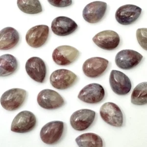 Plum Blossom Tourmaline Pear Shape Cabochon Approx 13 x 18mm 2pcs