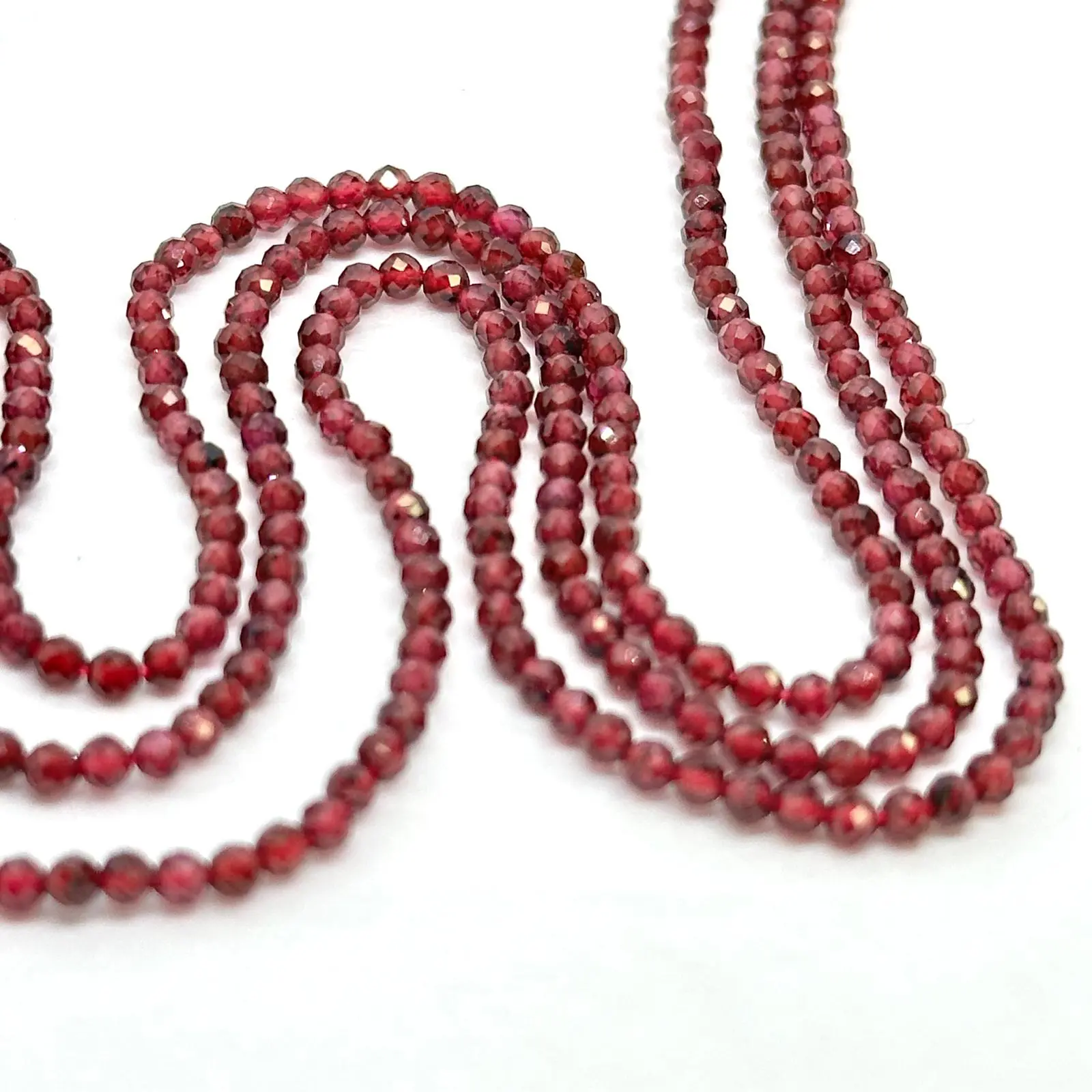 Garnet Micro Faceted Round Beads Approx 2mm 38cm Strand