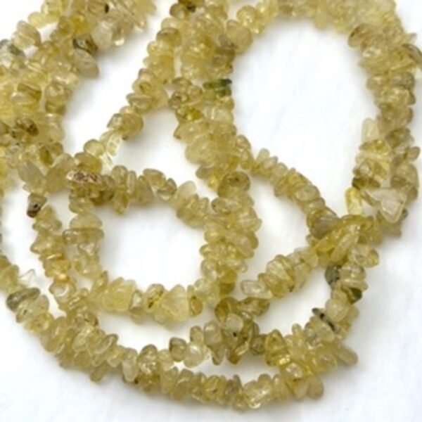 Golden Rutilated Quartz Chips Approx 5 x 8mm Approx 78cm Strand