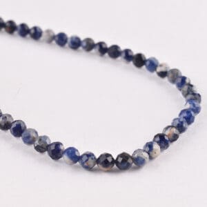 4mm Sodalite Dark Beads - Faceted Round Gemstone Strand (38cm)