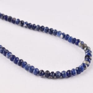 2 x 4mm Sodalite Dark Rondelle Gemstone Strand (38cm)