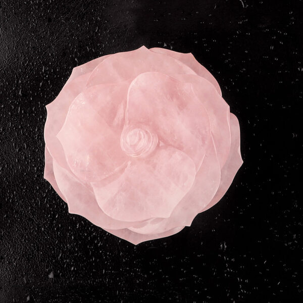 Rose Quartz Flower Approx 72x40mm  India