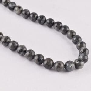 10mm Larvikite Beads - Smooth Round Gemstone Strand (38cm)
