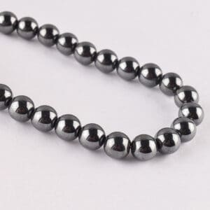 10mm Hematite Grey Beads - Smooth Round Gemstone Strand (38cm)