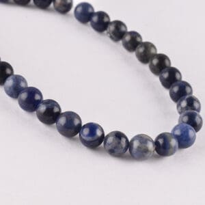 8mm Sodalite Dark Beads - Smooth Round Gemstone Strand (38cm)