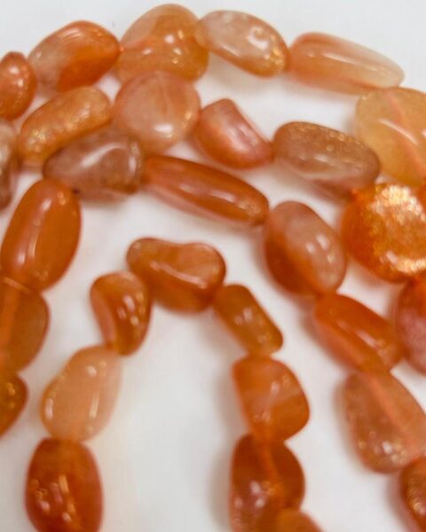 Sunstone Nuggets Approx 5 - 10mm Approx 40cm Strand