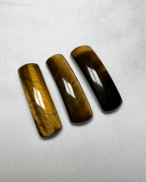 Tigers Eye Bracelet Bar Approx 35 x 10mm Drilled 3pc Pack CHINA