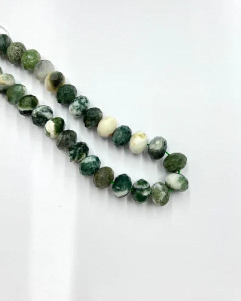 Tree Agate Faceted Rondelles Approx 11x8mm 38cm Strand CHINA