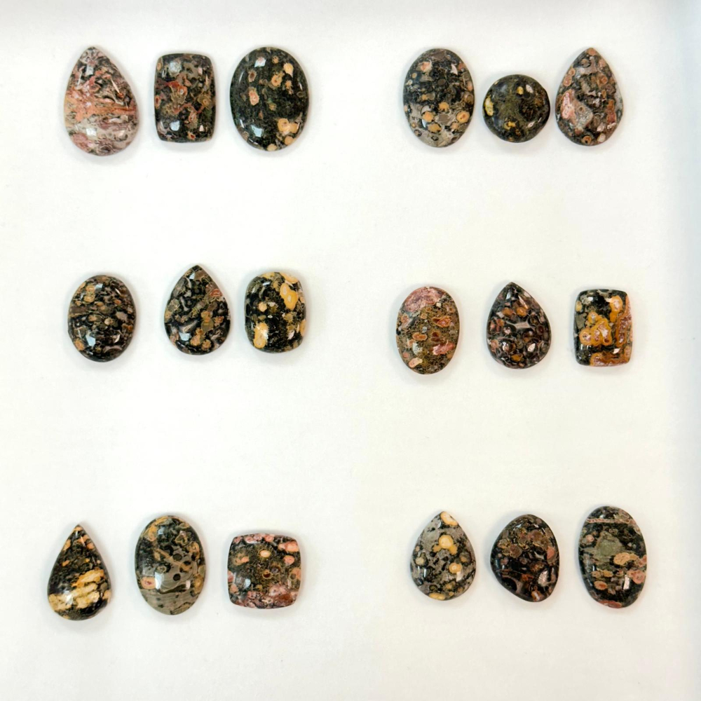 Leopard Skin Jasper Mixed Shape Cabochons 3pcs - Select Your Own