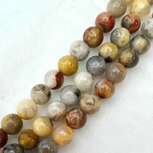 Crazy Agate Smooth Round Approx 4mm Beads Approx 40cm Strand