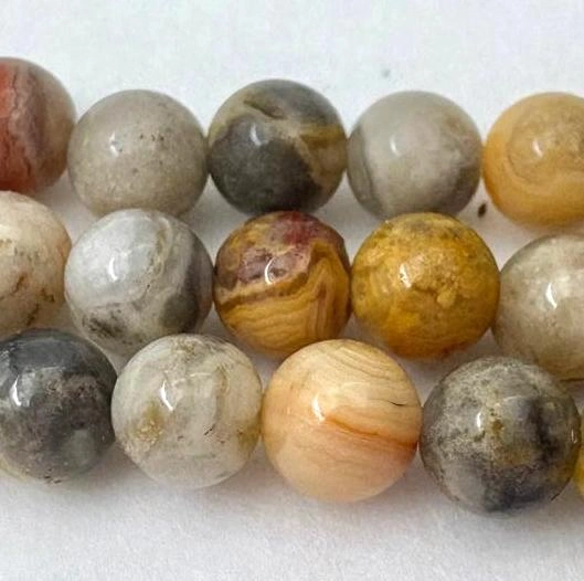 4mm Crazy Agate Beads - Smooth Round Gemstone Strand (38cm) - Image 3
