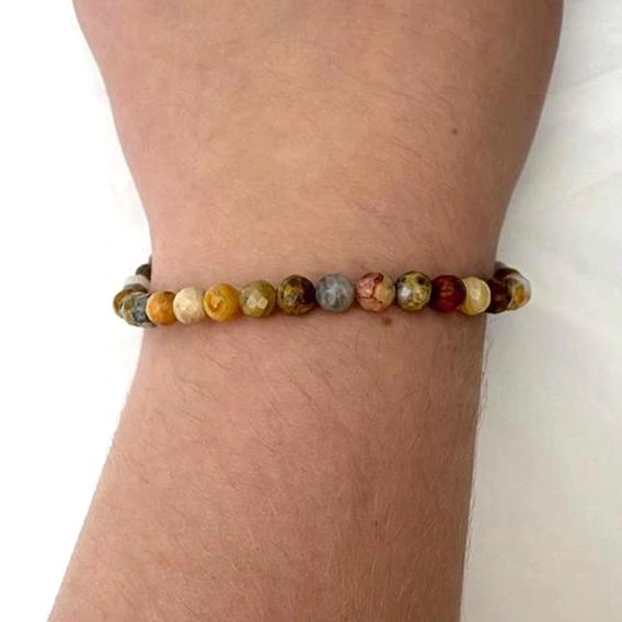 6mm Crazy Agate Beads - Faceted Round Gemstone Strand (38cm) - Image 4