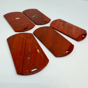 50 x 30mm Red Japser Beads - Flat Slices 5pcs Strand