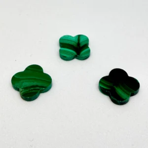 12 x 12 x 2mm Malachite - Flat Quatrefoil 3pc Pack
