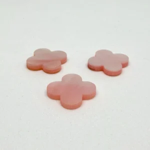12 x 12 x 2mm Pink Shell - Flat Quatrefoil 3pc Pack