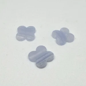 12 x 12 x 2mm Blue Lace Agate - Flat Quatrefoil 3pc Pack